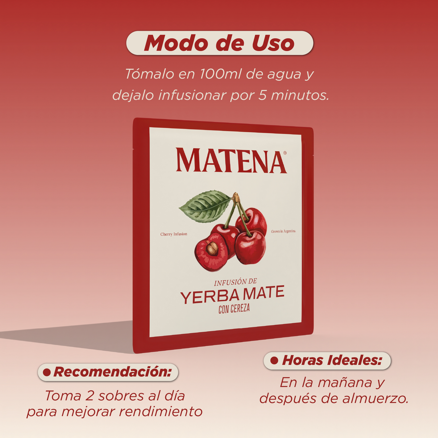 Yerba Mate en Saquitos con CEREZA (caja x 20 unidades)