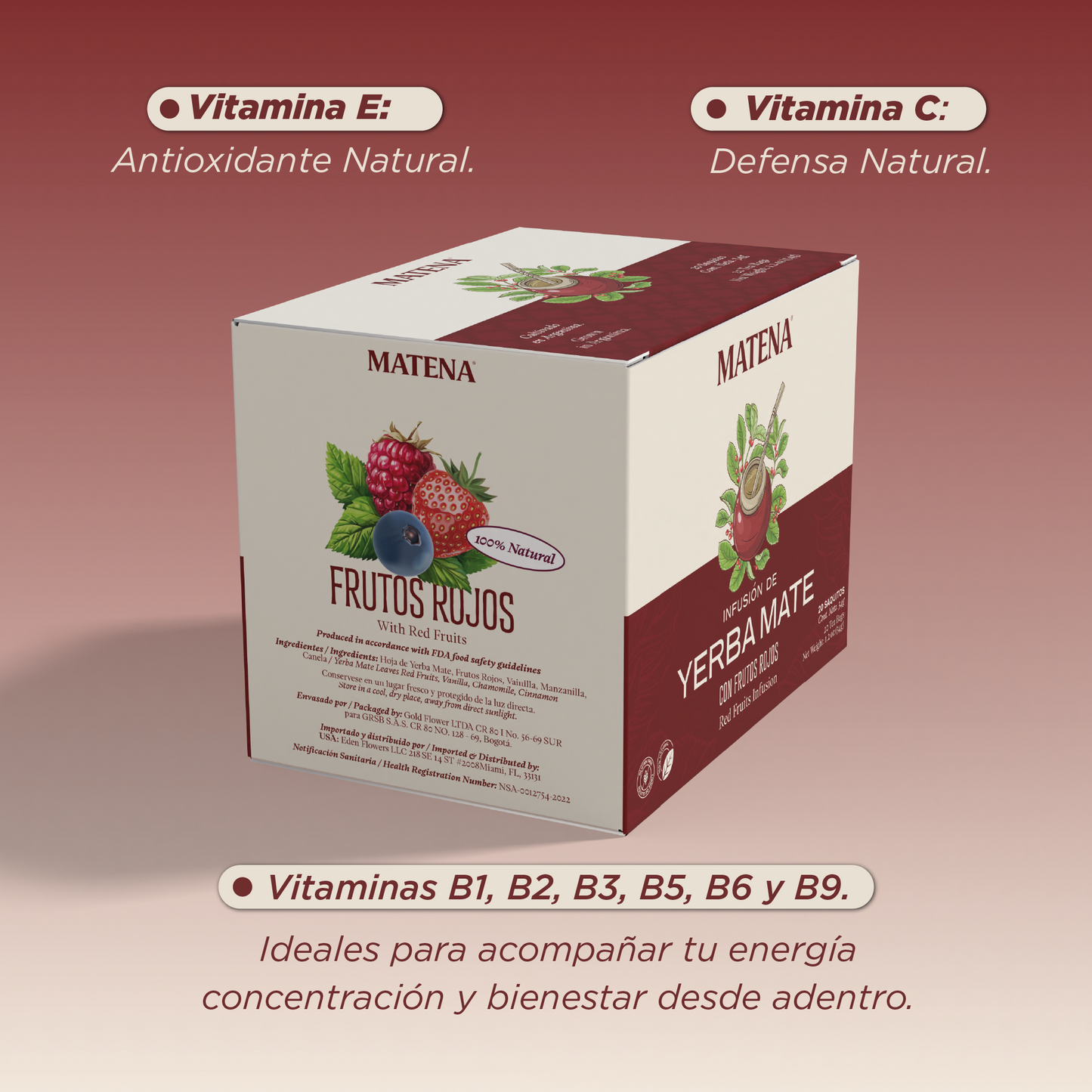Yerba Mate en Saquitos con FRUTOS ROJOS (caja x 20 unidades)