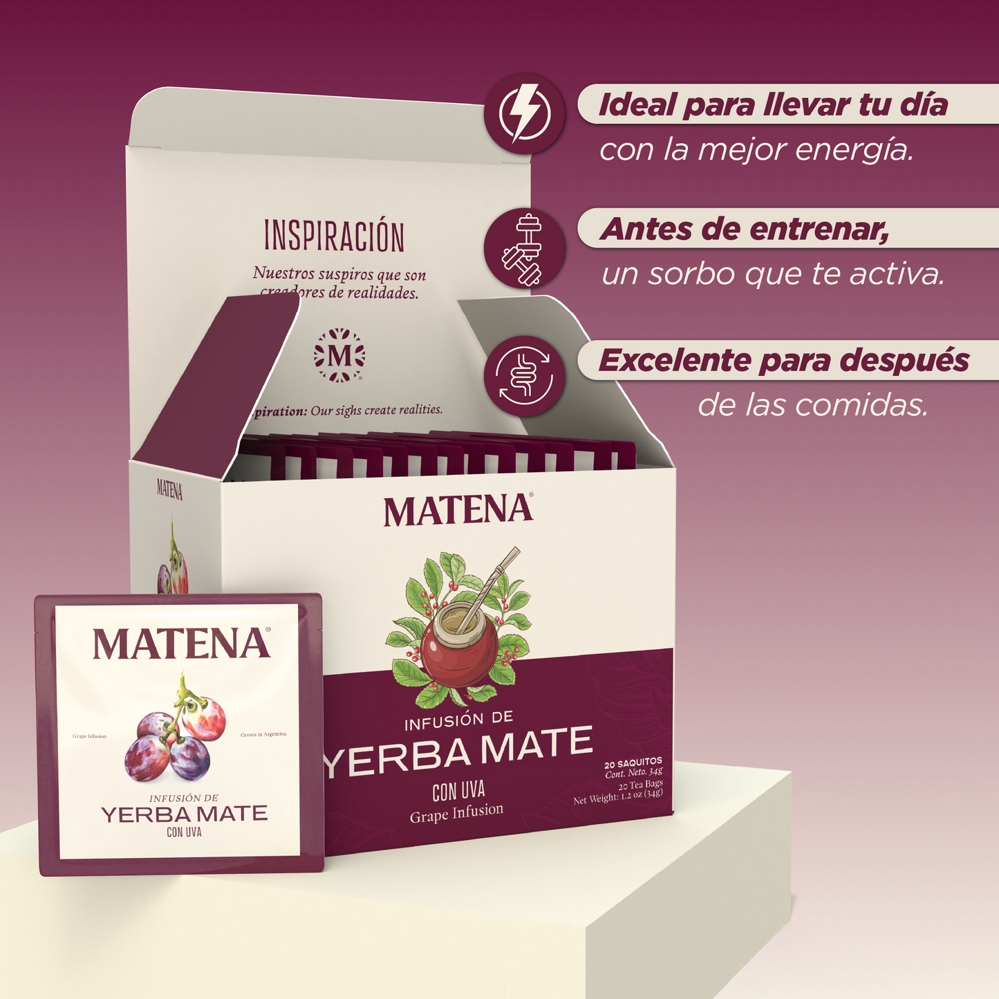 Yerba Mate en Saquitos con UVA (caja x 20 unidades)