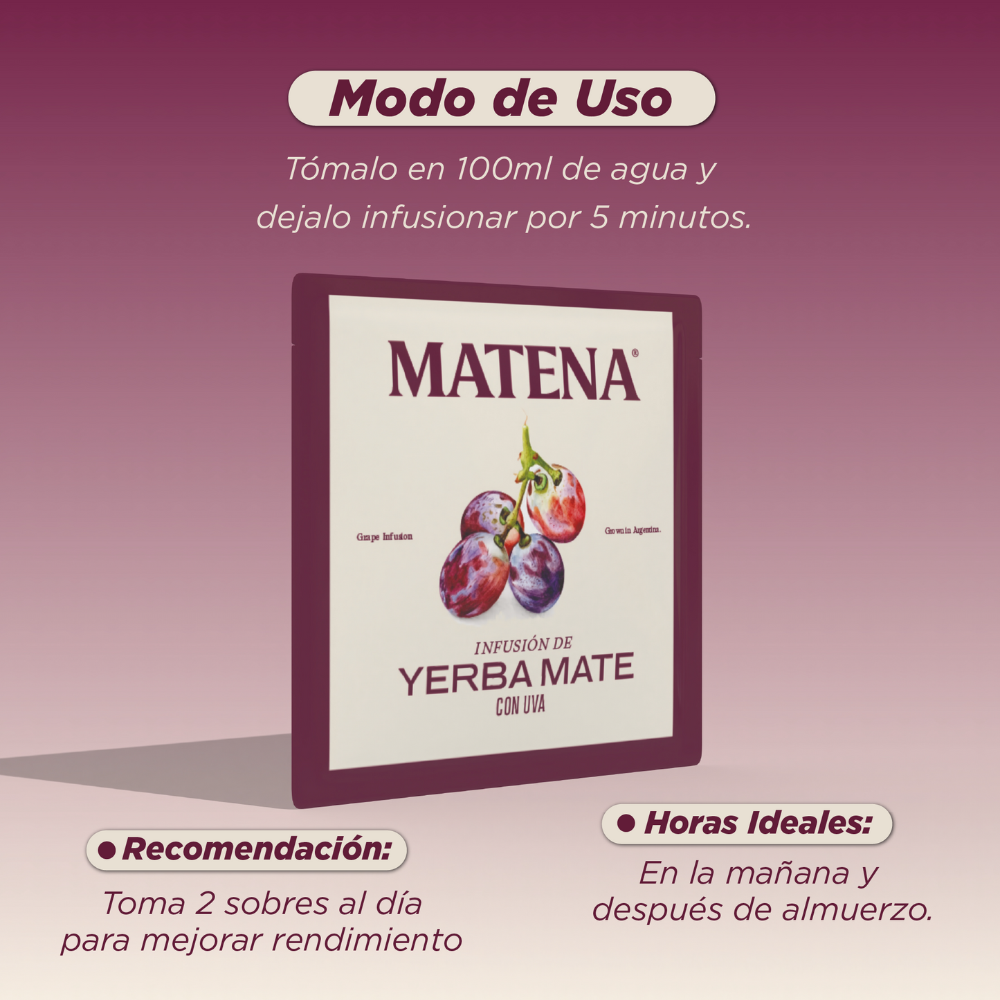 Yerba Mate en Saquitos con UVA (caja x 20 unidades)