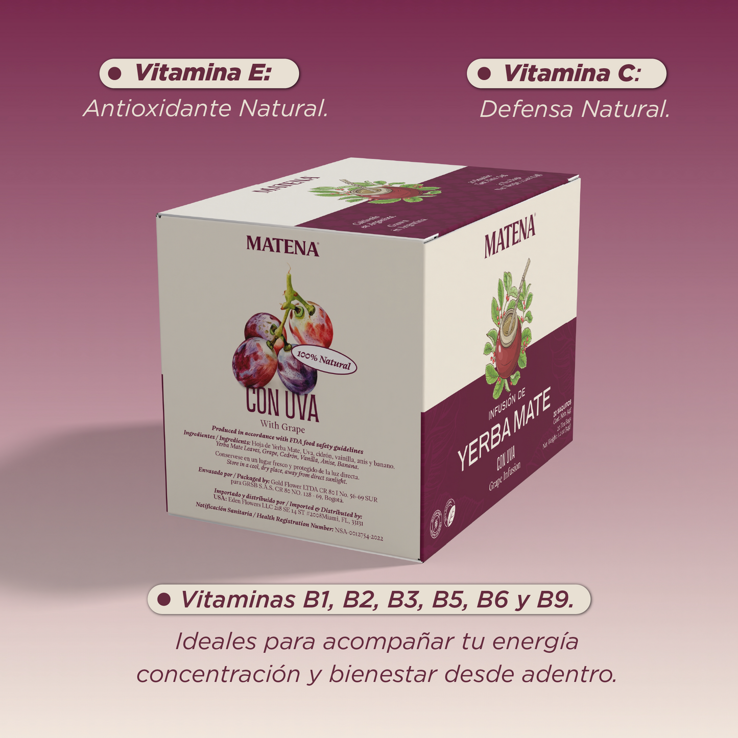 Yerba Mate en Saquitos con UVA (caja x 20 unidades)