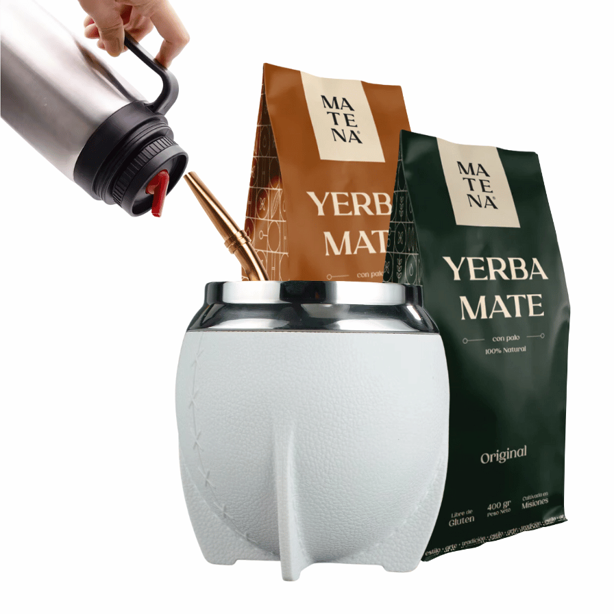 Combo de Mate tipo Camionero color Blanco