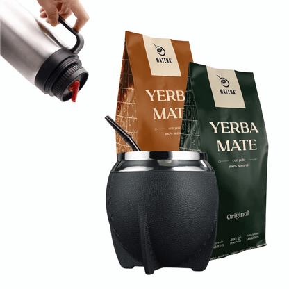 Combo de Mate tipo Camionero color Negro