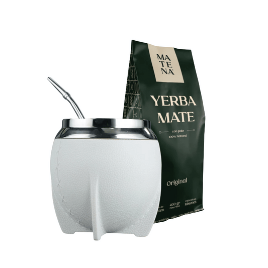 Combo de Mate tipo Camionero color Blanco