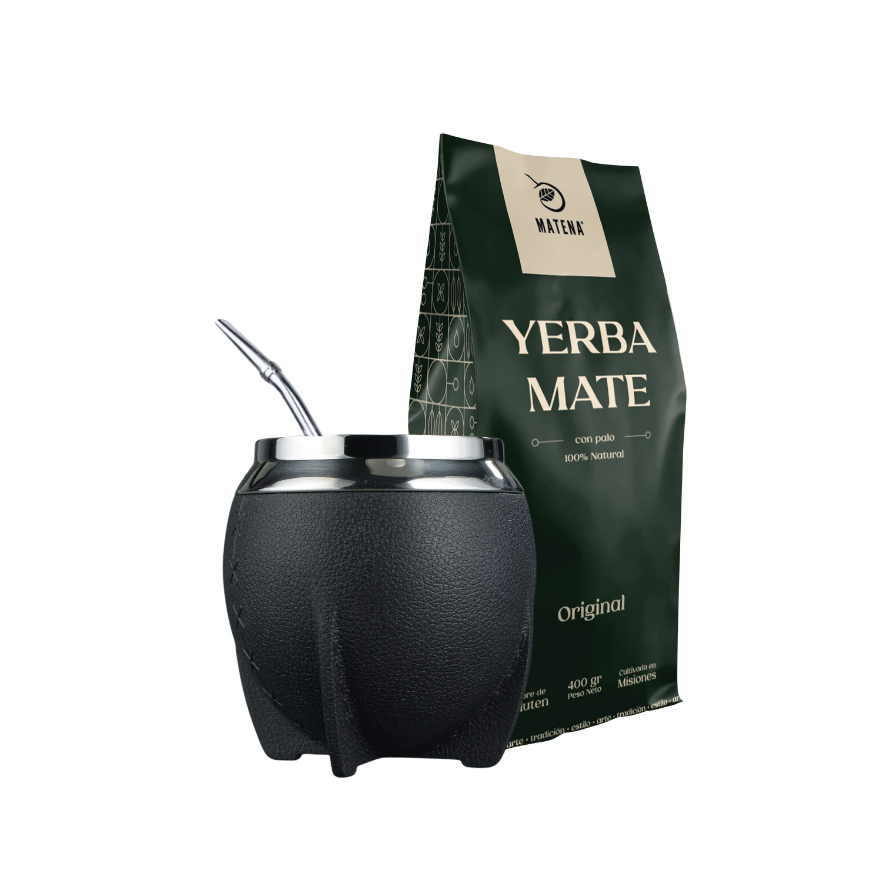 Combo de Mate tipo Camionero color Negro