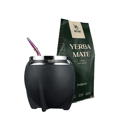 Combo de Mate tipo Camionero color Negro