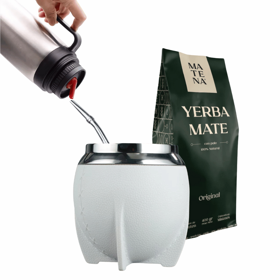 Combo de Mate tipo Camionero color Blanco
