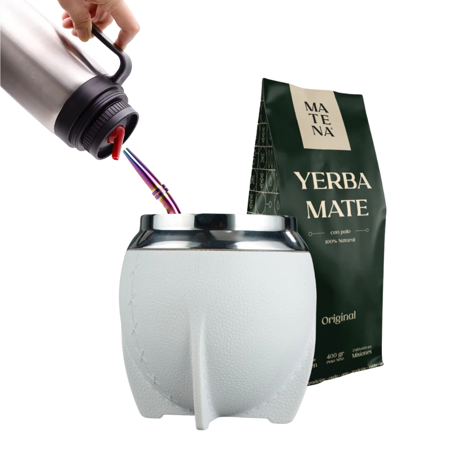 Combo de Mate tipo Camionero color Blanco