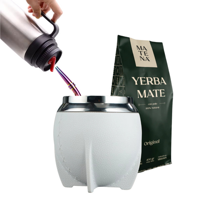 Combo de Mate tipo Camionero color Blanco