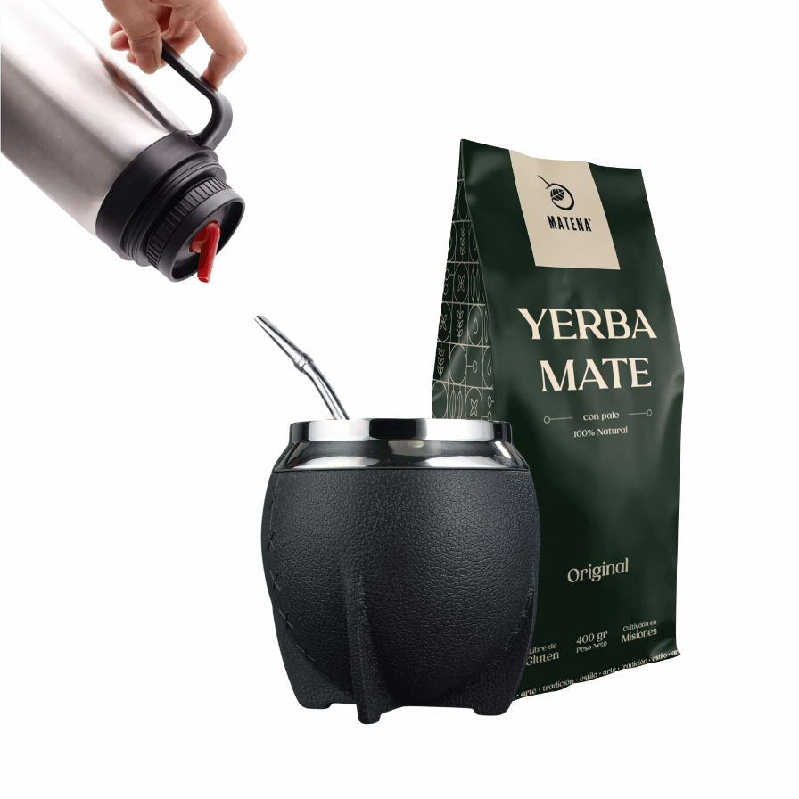 Combo de Mate tipo Camionero color Negro