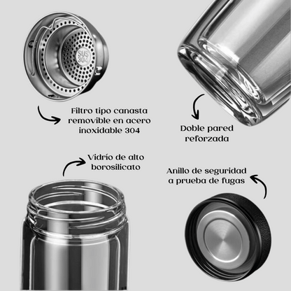 Termo doble pared con infusionador 380ml