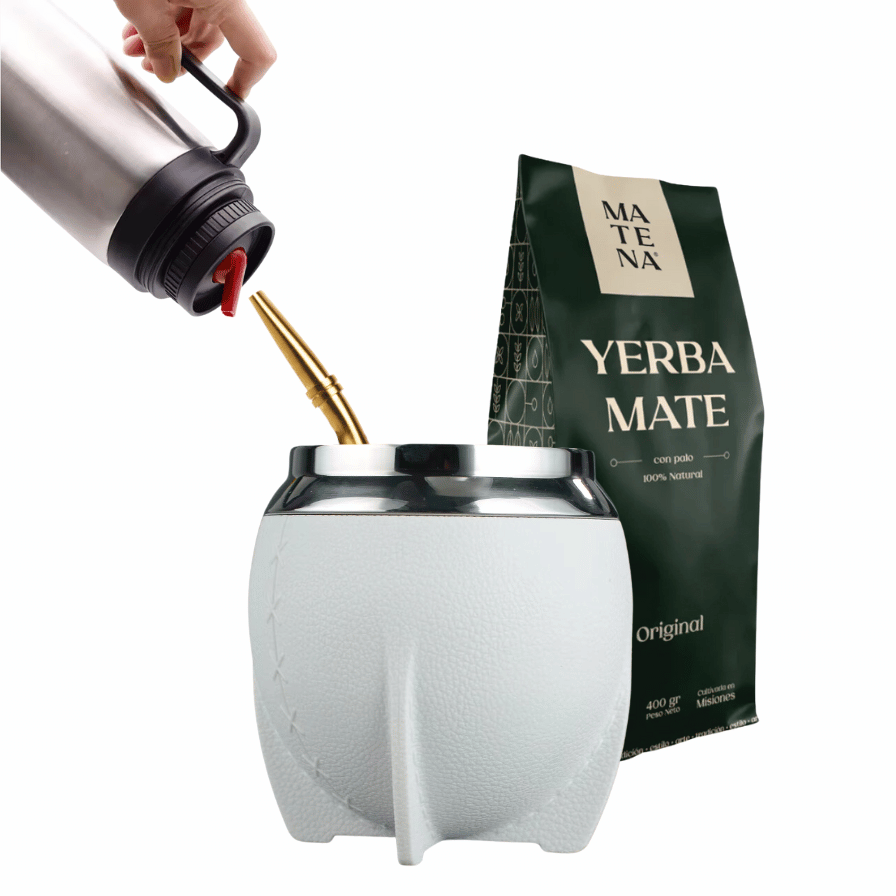 Combo de Mate tipo Camionero color Blanco