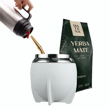 Combo de Mate tipo Camionero color Blanco