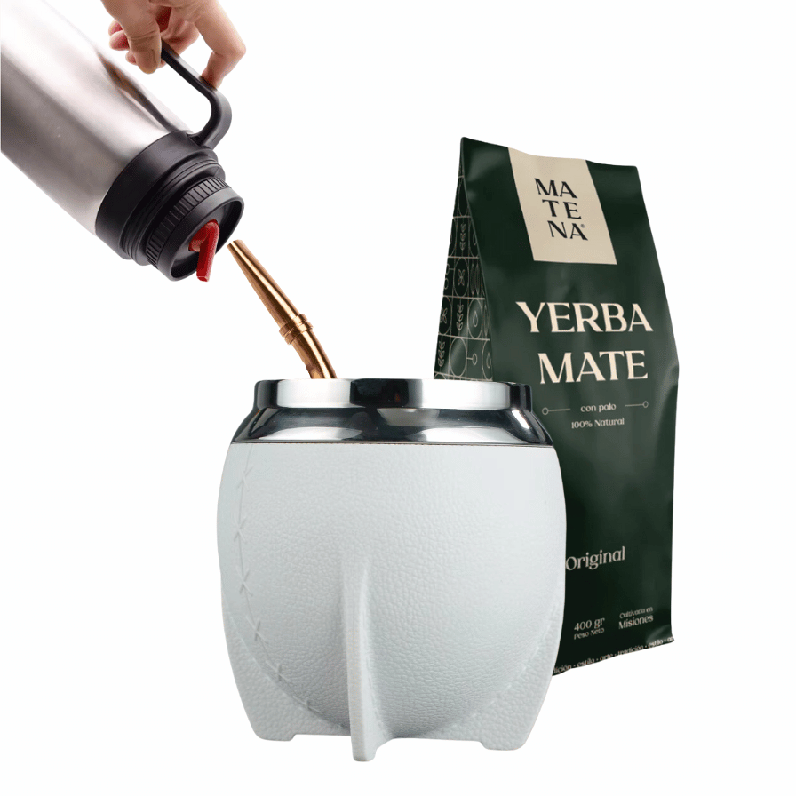 Combo de Mate tipo Camionero color Blanco