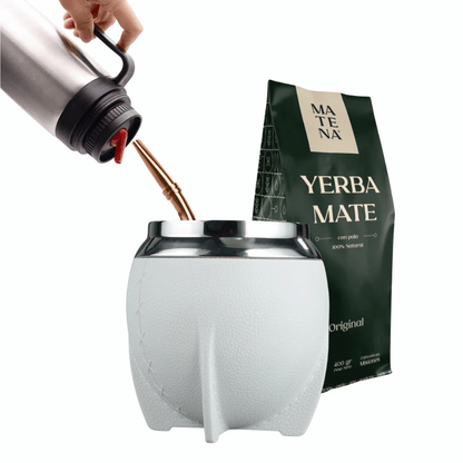 Combo de Mate tipo Camionero color Blanco