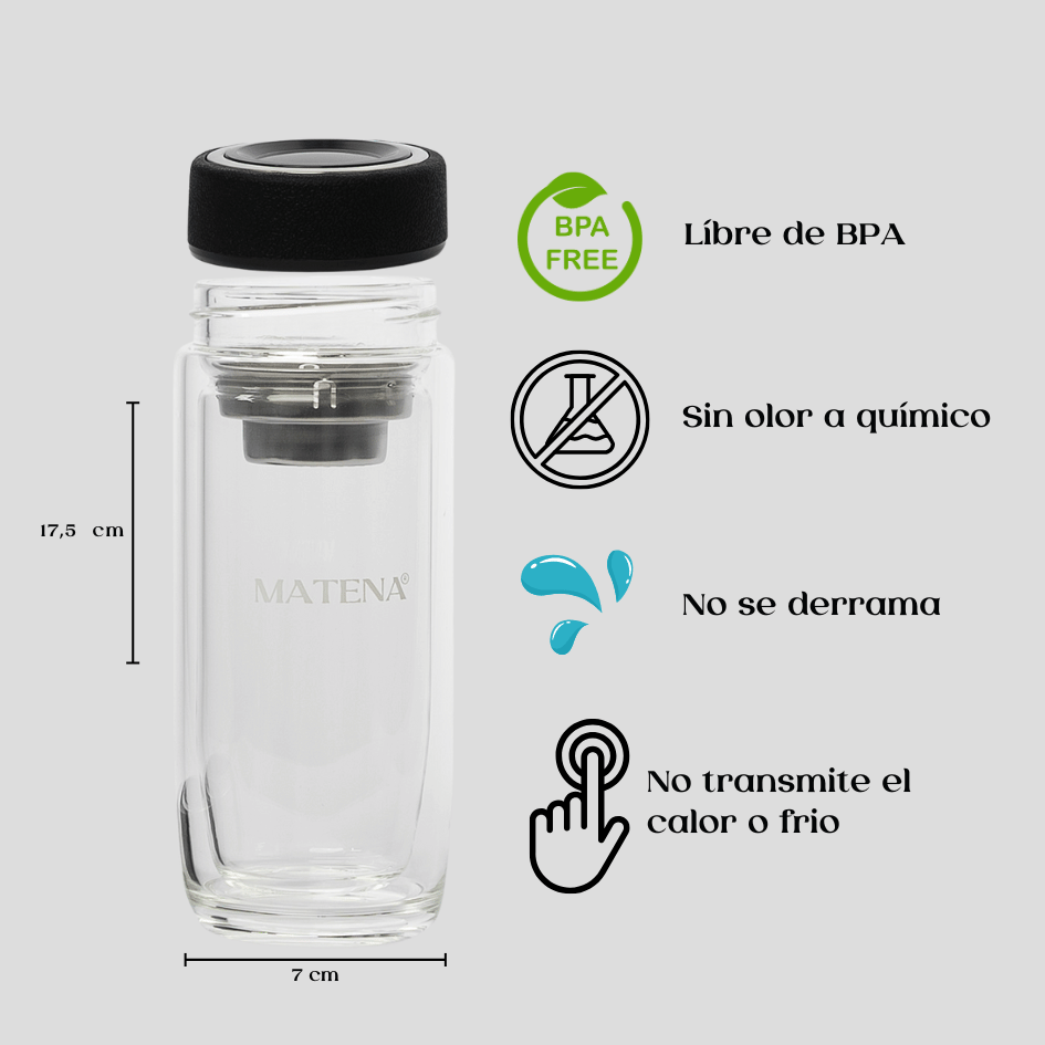 Termo doble pared con infusionador 380ml