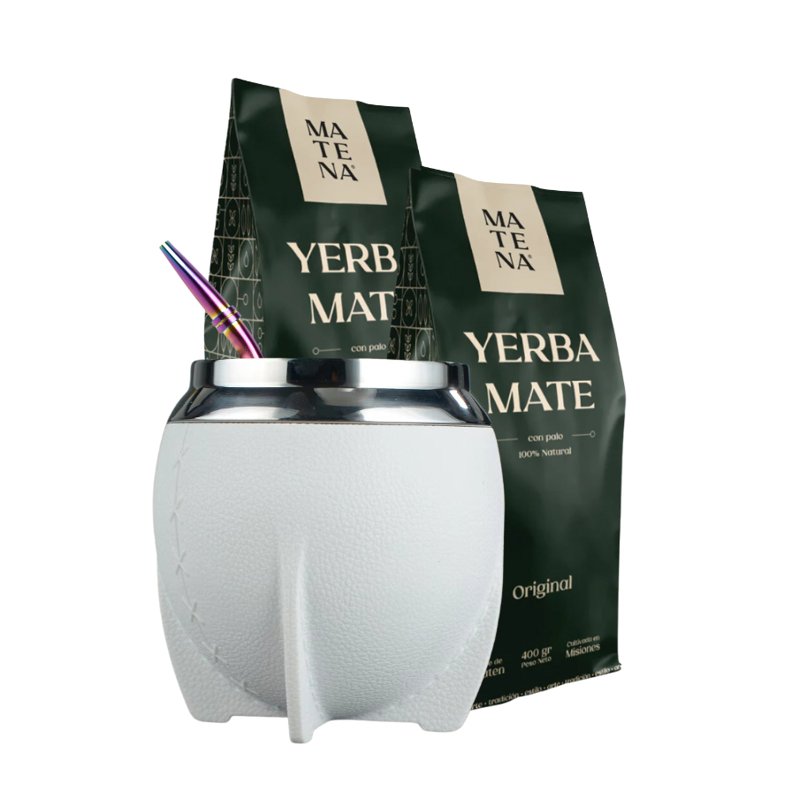 Combo de Mate tipo Camionero color Blanco