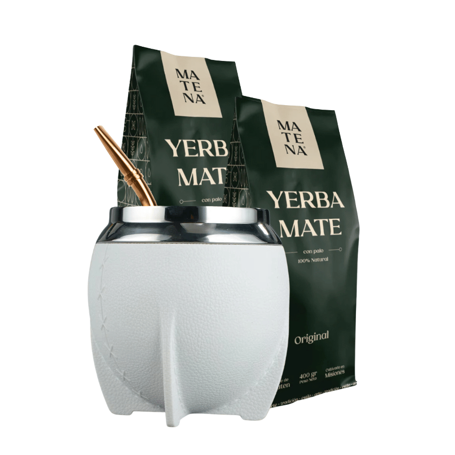 Combo de Mate tipo Camionero color Blanco