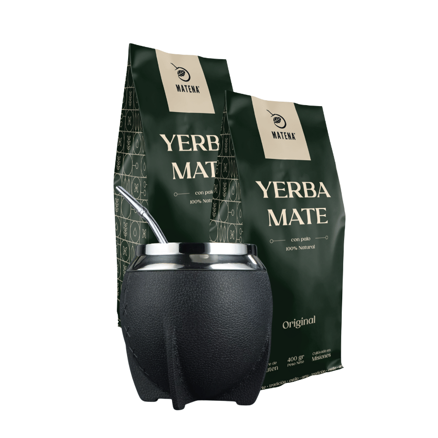 Combo de Mate tipo Camionero color Negro