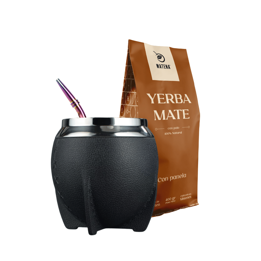 Combo de Mate tipo Camionero color Negro