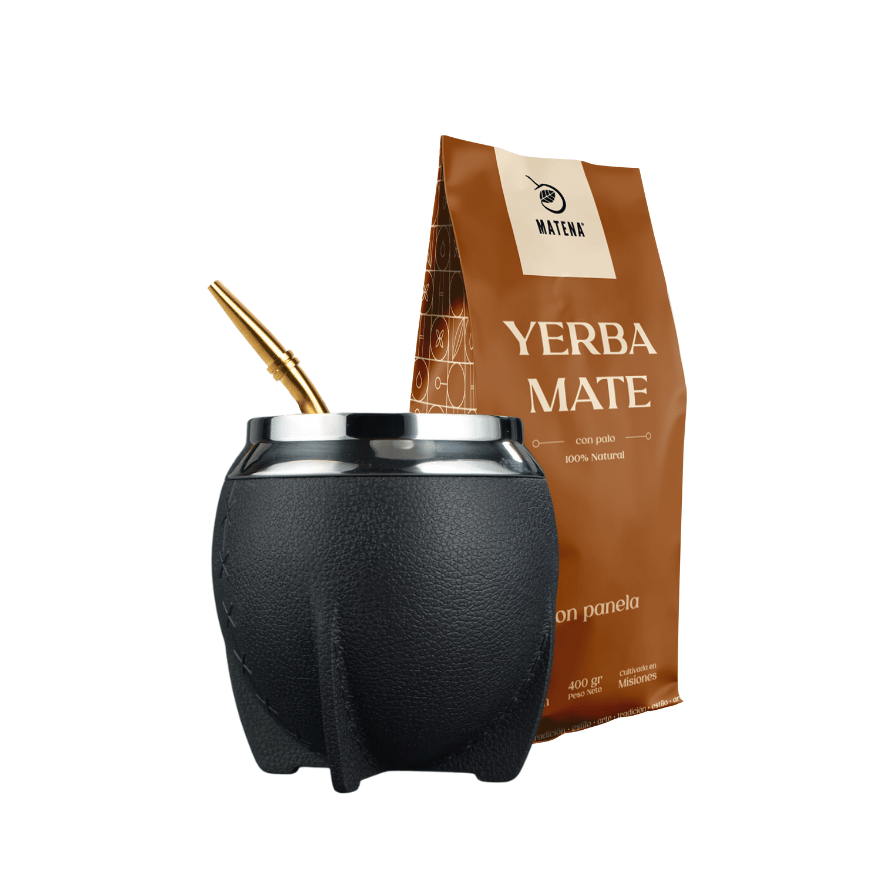 Combo de Mate tipo Camionero color Negro