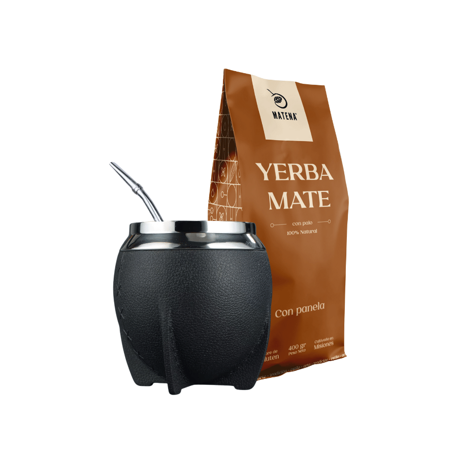 Combo de Mate tipo Camionero color Negro