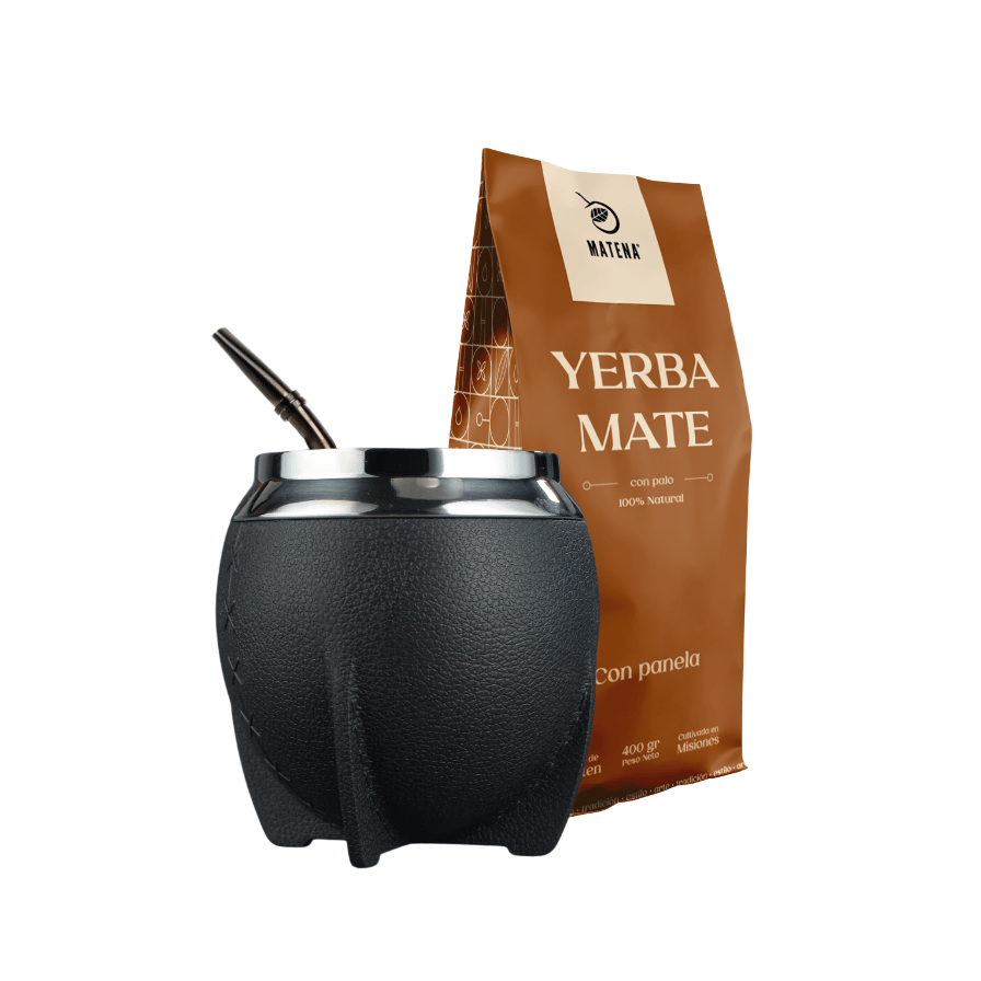 Combo de Mate tipo Camionero color Negro