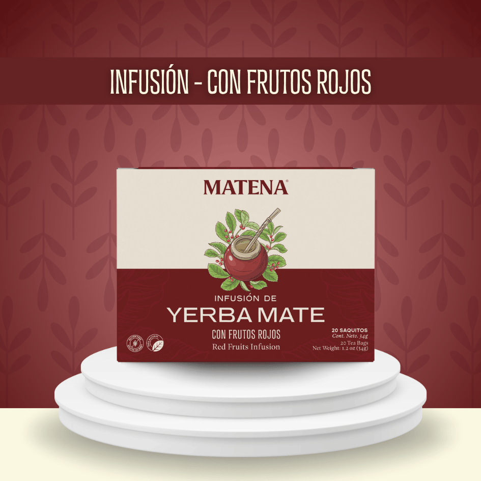 Yerba Mate en Saquitos con FRUTOS ROJOS (caja x 20 unidades)