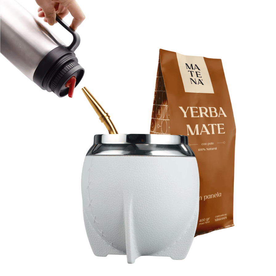 Combo de Mate tipo Camionero color Blanco