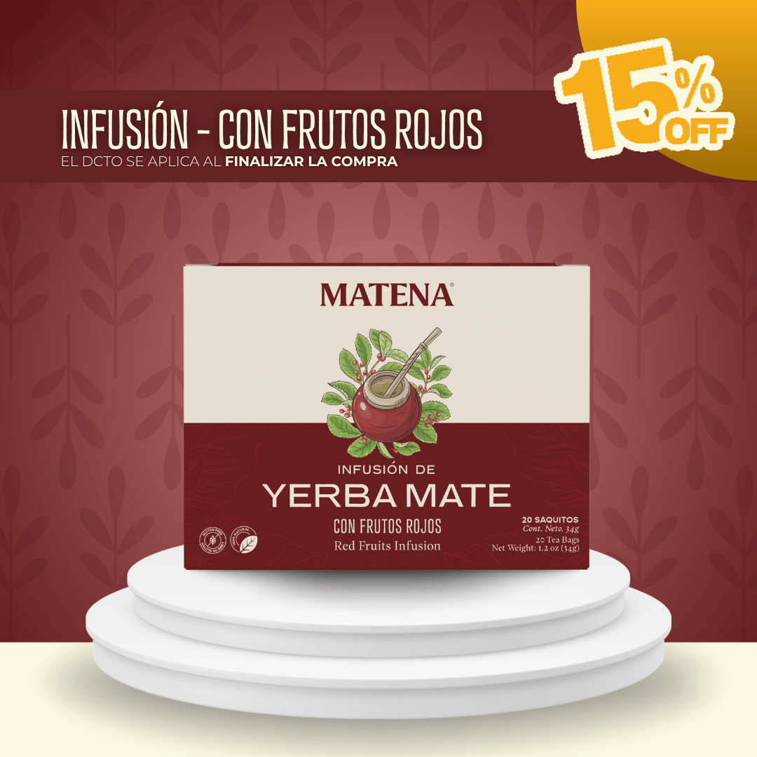 Yerba Mate en Saquitos con FRUTOS ROJOS (caja x 20 unidades)