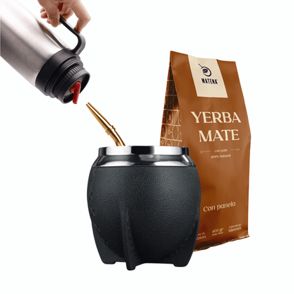 Combo de Mate tipo Camionero color Negro