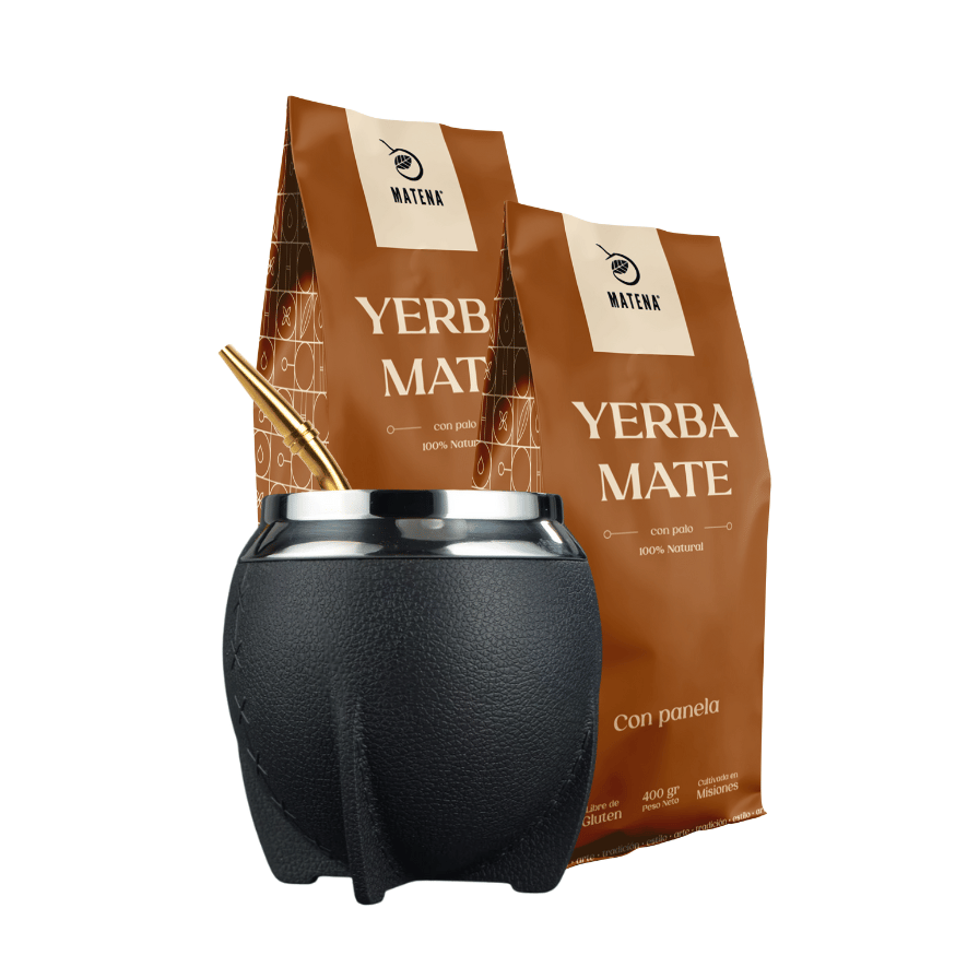 Combo de Mate tipo Camionero color Negro