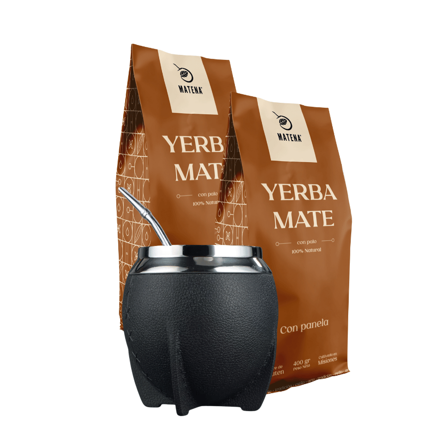 Combo de Mate tipo Camionero color Negro