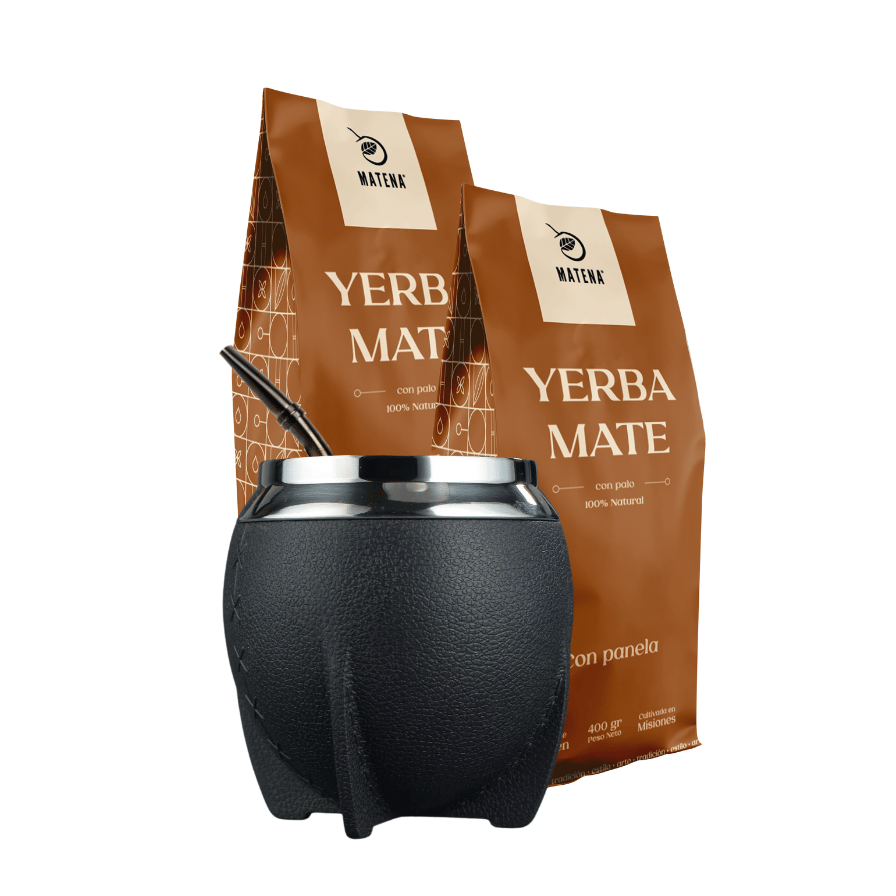 Combo de Mate tipo Camionero color Negro