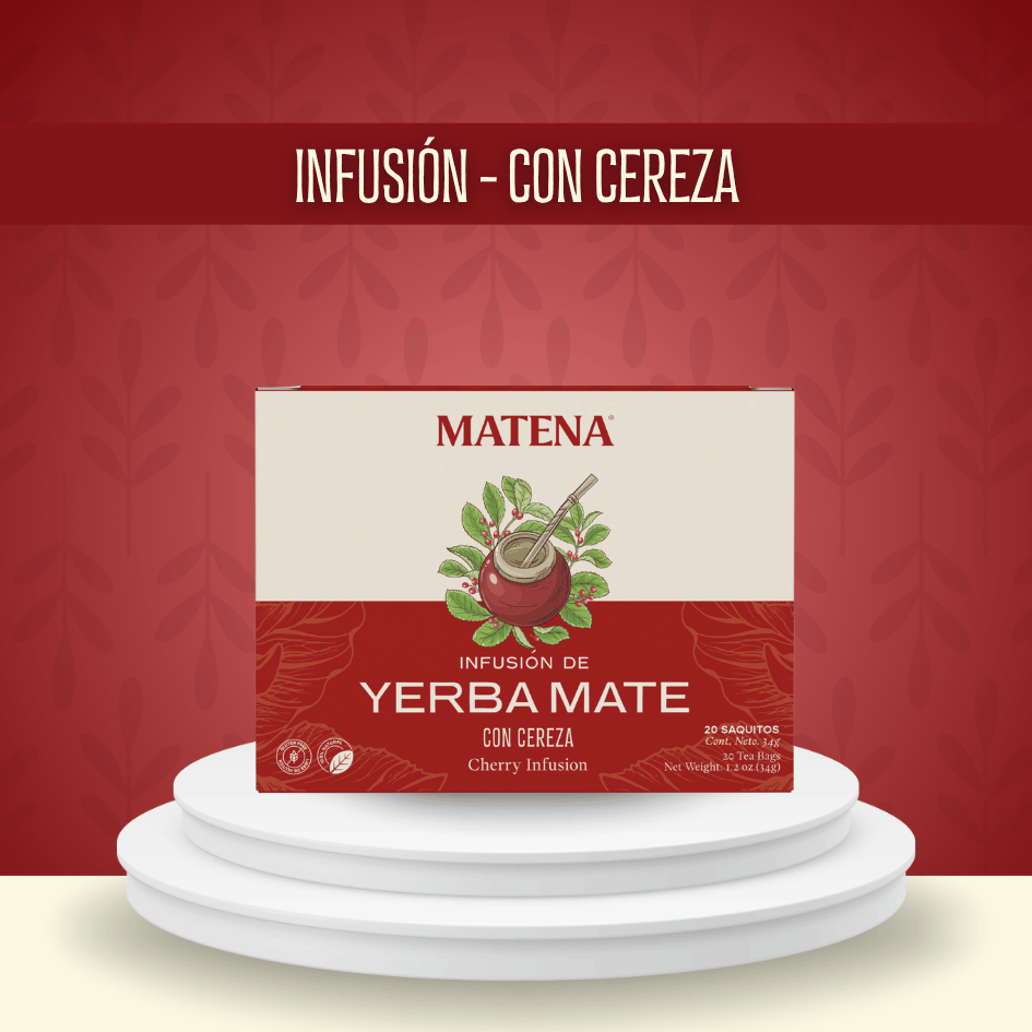 Yerba Mate en Saquitos con CEREZA (caja x 20 unidades)