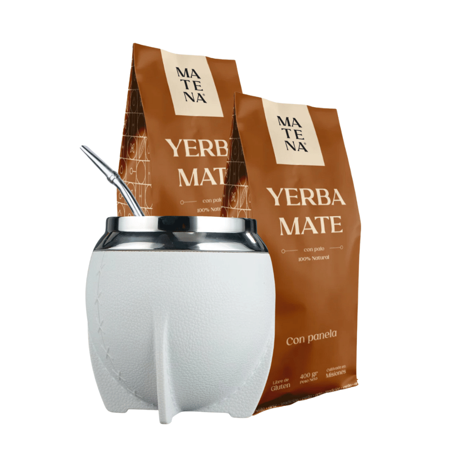 Combo de Mate tipo Camionero color Blanco