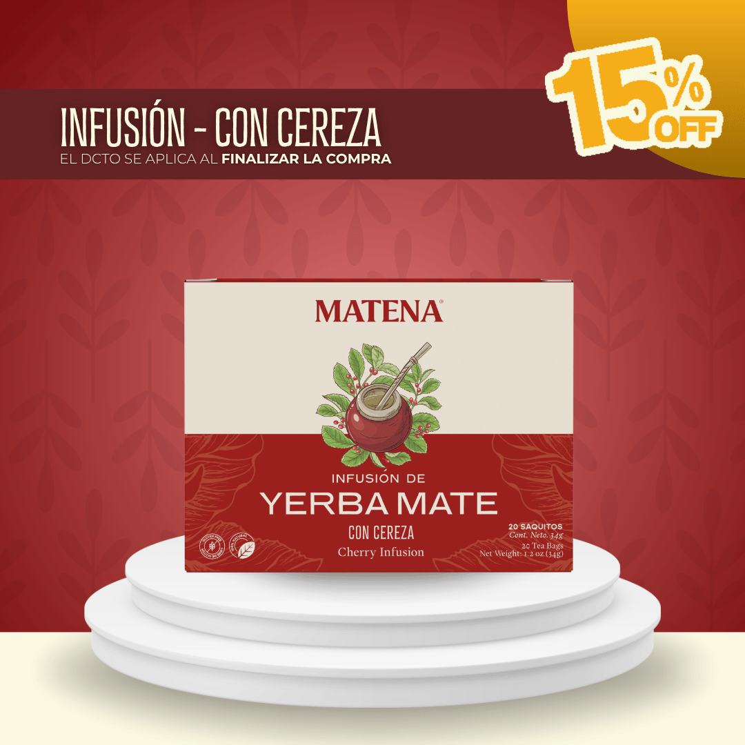 Yerba Mate en Saquitos con CEREZA (caja x 20 unidades)