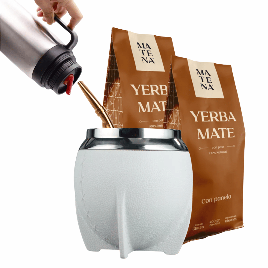 Combo de Mate tipo Camionero color Blanco