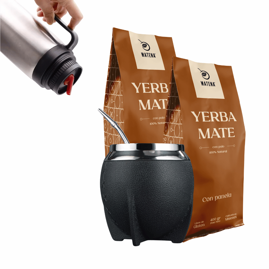 Combo de Mate tipo Camionero color Negro