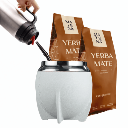 Combo de Mate tipo Camionero color Blanco