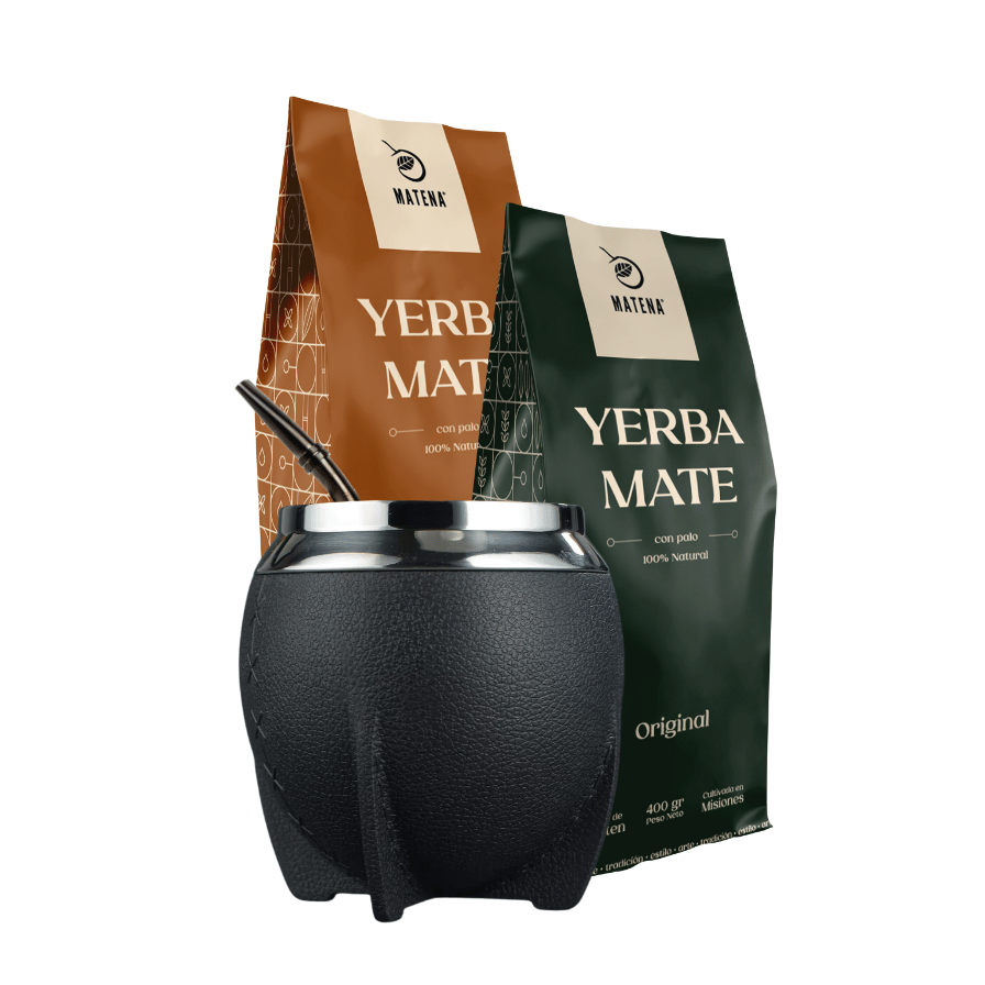 Combo de Mate tipo Camionero color Negro