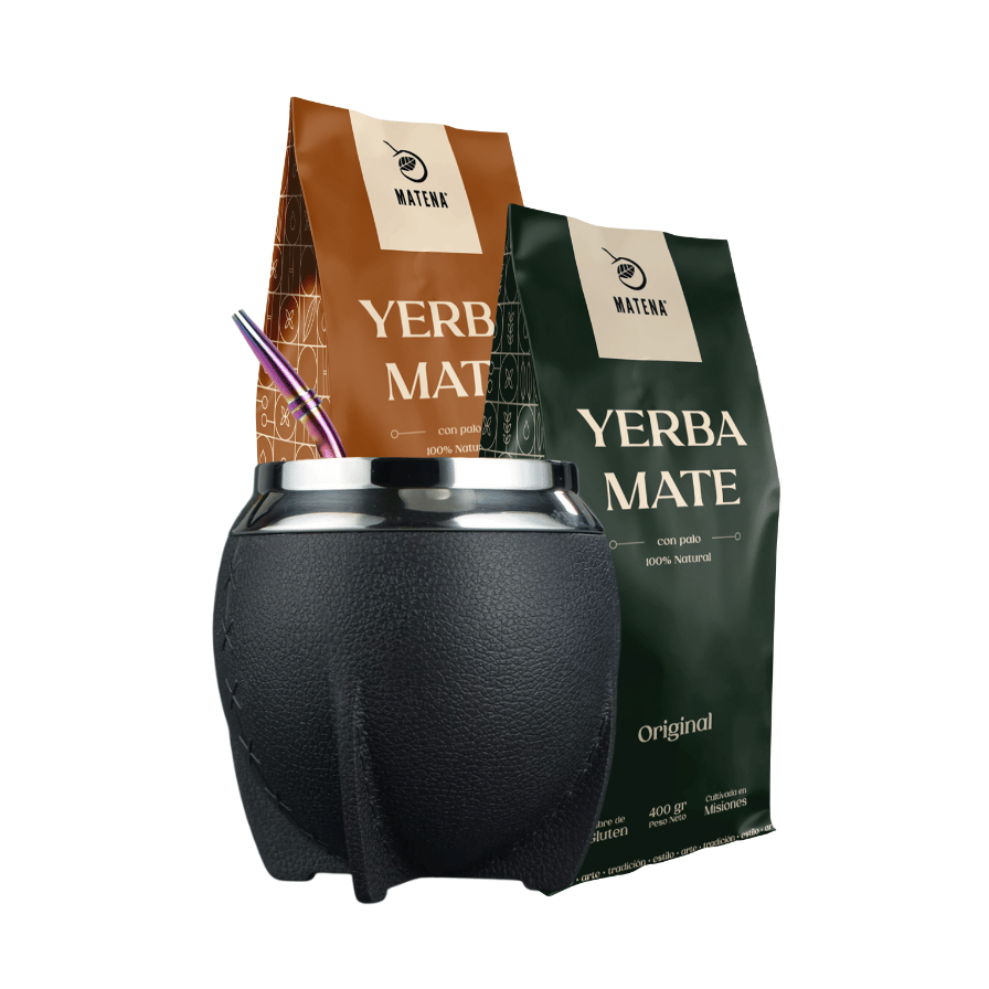 Combo de Mate tipo Camionero color Negro