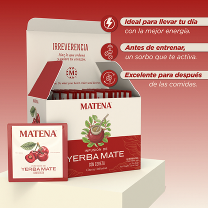 Yerba Mate en Saquitos con CEREZA (caja x 20 unidades)
