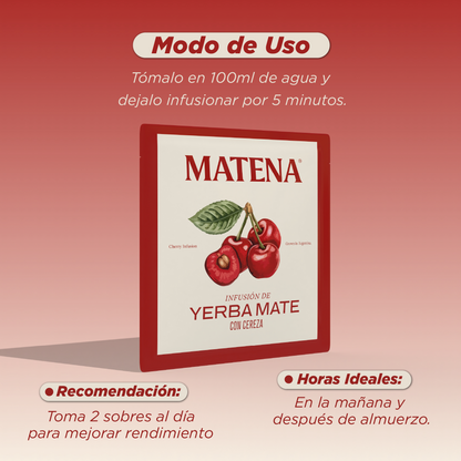 Yerba Mate en Saquitos con CEREZA (caja x 20 unidades)