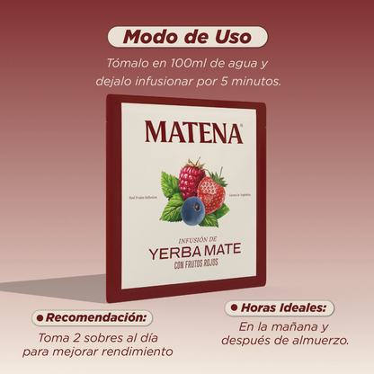 Yerba Mate en Saquitos con FRUTOS ROJOS (caja x 20 unidades)