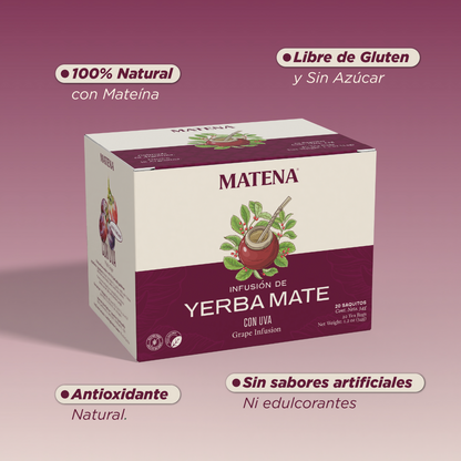Yerba Mate en Saquitos con UVA (caja x 20 unidades)