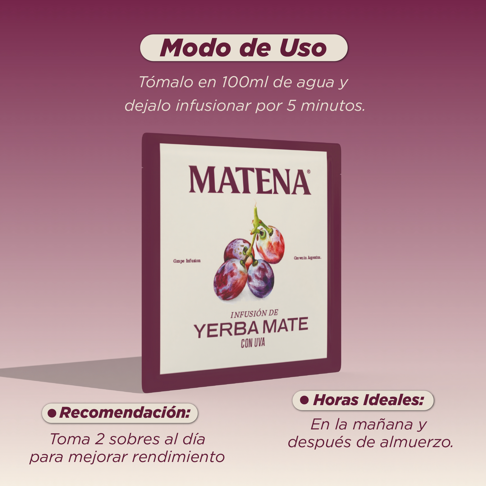 Yerba Mate en Saquitos con UVA (caja x 20 unidades)