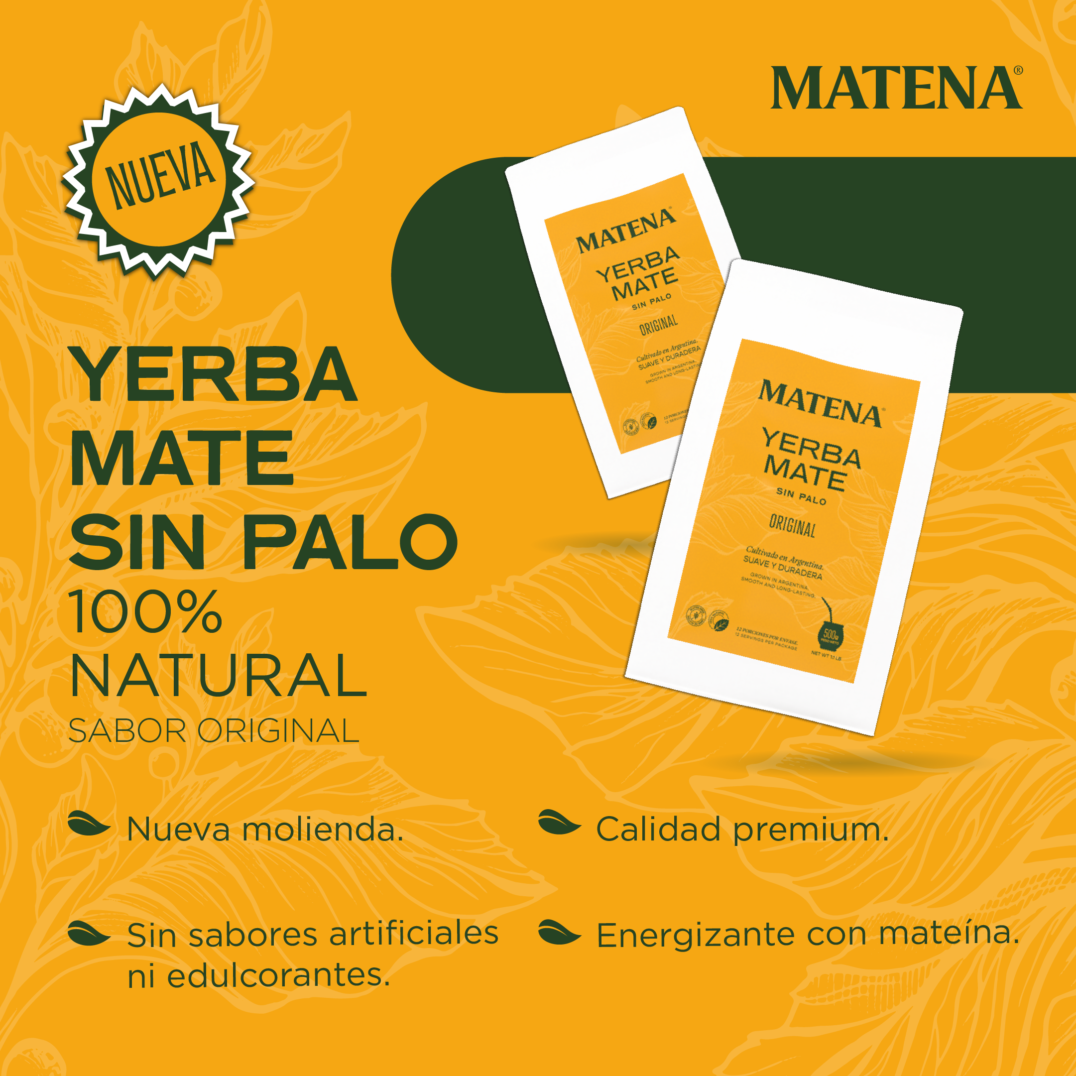 Yerba Mate Sin Palo x 500gr